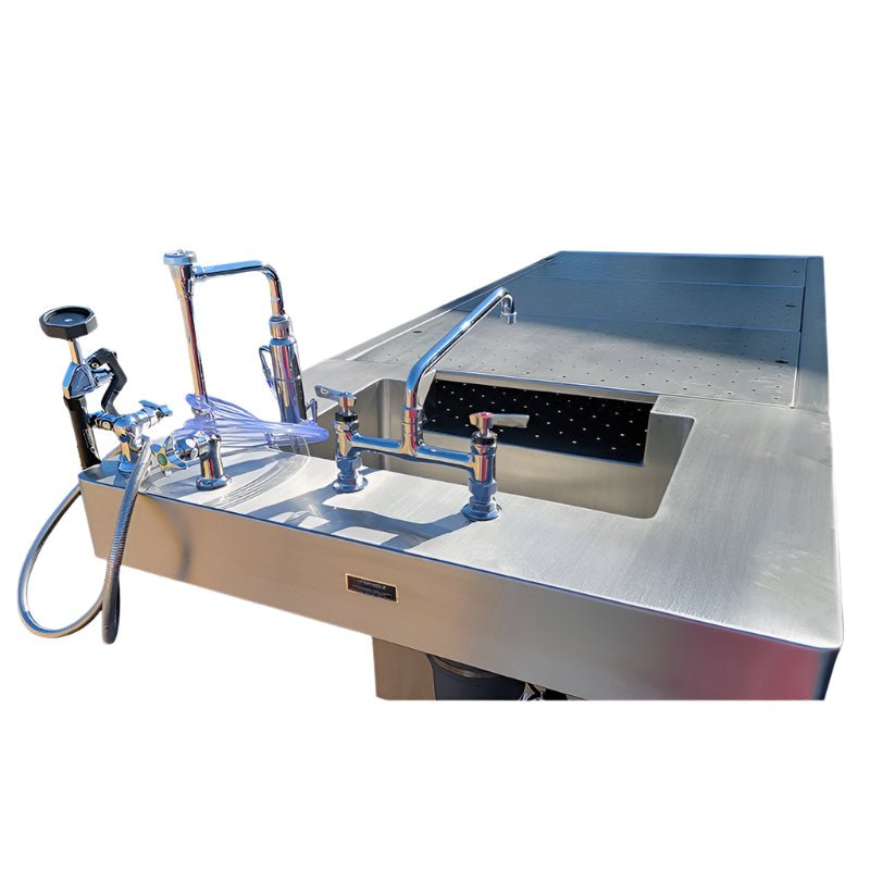 Optimize Comfort and Workflow with the AME 1035-8PAT Adjustable Autopsy Table - American Mortuary Coolers & Equipments Optimize Comfort and Workflow with the AME 1035-8PAT Adjustable Autopsy Table - American Mortuary Coolers & Equipments